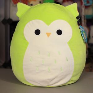 14" Owen the Green Owl Squishmallow Stuffed Plush Toy